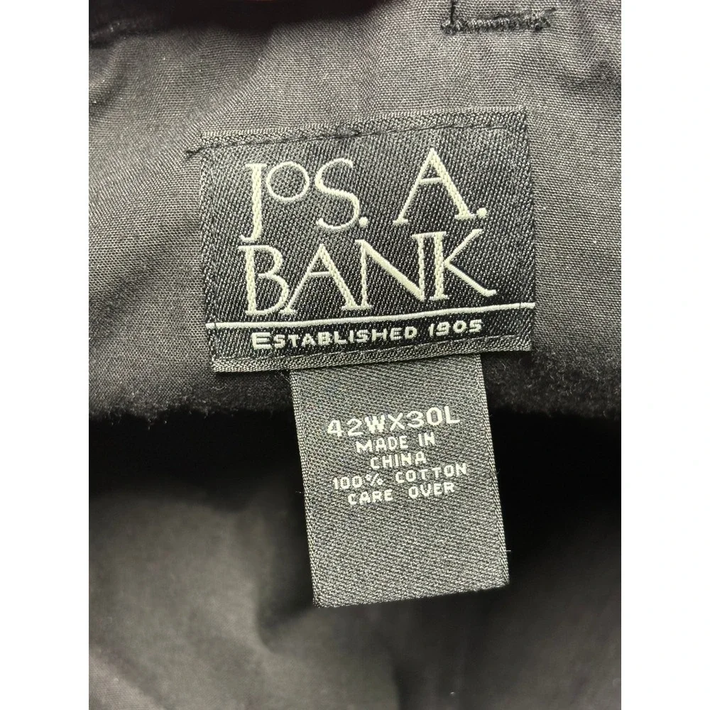 Jos. A. Bank Mens‎ Black Corduroy Pleated Cuffed Trousers 42x26 Wide Wale Cotton